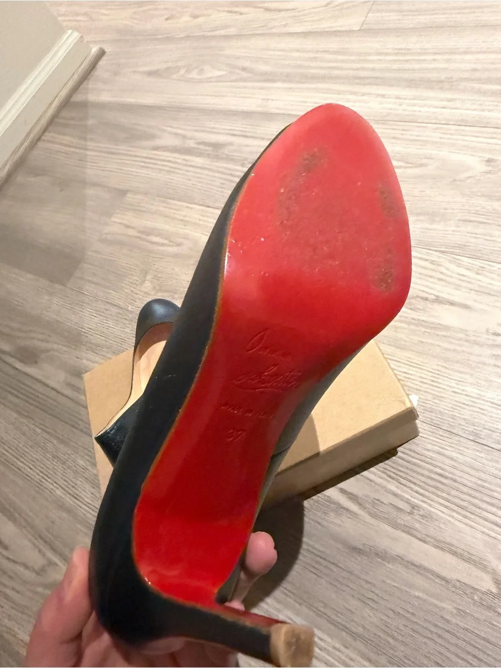 Christian Louboutin Metallic Teal Round-Toe Pumps